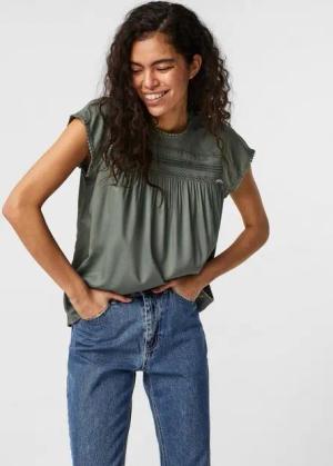 Vero Moda Kurzarmbluse VMDebbie (1-tlg) Drapiert/gerafft