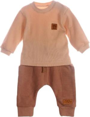 La Bortini Langarmshirt & Hose Anzug für Babys und Kinder in Beige Braun Pulli Babyhose Set 56 62 68 74 80 86 92 98
