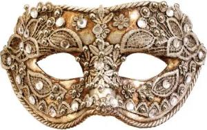 Maskworld Verkleidungsmaske Colombina macrame argento