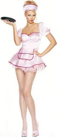 Leg Avenue Kostüm Sexy Serviererin Kostüm, Für heiße Abende im American Diner!