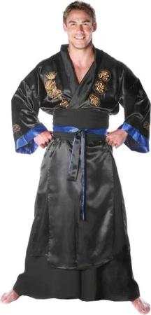 Underwraps Kostüm Verzierter Kimono - Samurai Kostüm, Kimono für Japaner Outfit und Samurai Kostüm