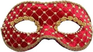 Maskworld Verkleidungsmaske Colombina velluto rosso oro