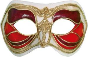 Maskworld Verkleidungsmaske Colombina Monica rosso bianco