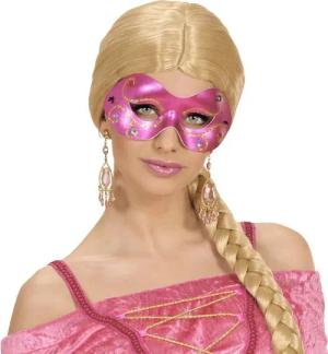 Widmann S.r.l. Verkleidungsmaske Augenmaske Strass Pink