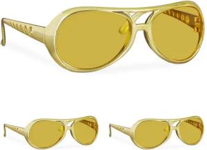 relaxdays Partyanzug 3 x Rapper Brille Gold