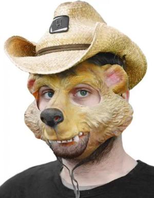 Wizardo Verkleidungsmaske Honigbär Maske - Fasching Karneval Halloween Kostü, Eine lustige Bärenmaske für Karneval und Verkleidungspartys