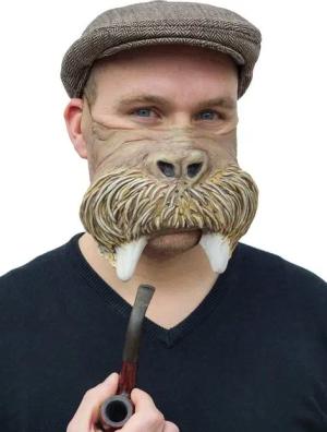 Wizardo Verkleidungsmaske Walross Halbmaske - Fasching Halloween Kostüm Mask, Eine lustige Walrossmaske für Karneval und Verkleidungspartys