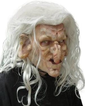 Wizardo Verkleidungsmaske Schrumpelhexe Maske - Halloween Fasching Kostüm, Eine gruselige Hexenmaske für Halloween, Karneval und Verkleidungspar