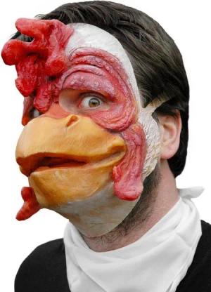Wizardo Verkleidungsmaske Verrücktes Huhn Maske - Halloween Fasching Kostüm, Eine lustige Hühnermaske für Karneval und Verkleidungspartys