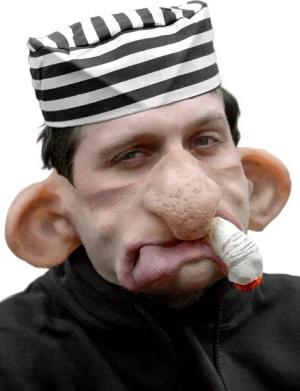 Wizardo Verkleidungsmaske Kalle Sträfling Maske - Halloween Fasching Kostüm, Eine alberne Maske für Karneval und Verkleidungspartys