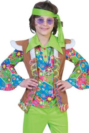 Funny Fashion Hippie-Kostüm Hippie Weste Sunrise zum Kinderkostüm - 60er 70er Jahre Outfit für Mottoparty und Karneval