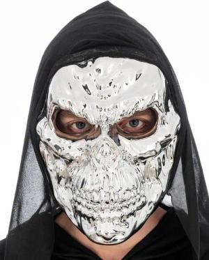 CHAKS Verkleidungsmaske Halloween Maske 'Totenkopf', Silber