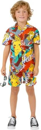 Opposuits Partyanzug Sommer Kombi Boys Pika Pikachu, Ein Outfit wie ein Donnerblitz - Pokémon Hemd und Shorts vom Typ 'Ele