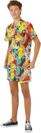 Opposuits Partyanzug Sommer Kombi Teen Pika Pikachu, Ein Outfit wie ein Donnerblitz - Pokémon Hemd und Shorts vom Typ 'Ele