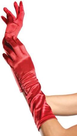 Leg Avenue Kostüm 20er Jahre Handschuhe rot, Rote Satin Handschuhe für Dein Flapper-Outfit