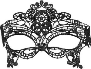 Metamorph Verkleidungsmaske Schwarze Spitzenmaske Diadem, Filigrane Augenmaske aus Stoff