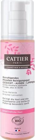 Cattier Paris Gesichtspflege beruhigendes Mizellen Reinigungsgel mit Rosa Heilerde, Pink, 200 ml