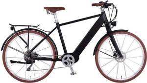 eGO Movement E-Bike Cityrad Classic 25 Cäsar Herren 54 cm Schwarz 28", 10 Gang Shimano Deore Schaltwerk, Kettenschaltung, Mittelmotor, 418 Wh, Pedelec, Elektrofahrrad für Damen u. Herren
