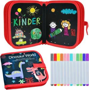 Coonoor Kreativset Abwischbares Malbuch für Kinder, Tragbares Kinder Malbuch