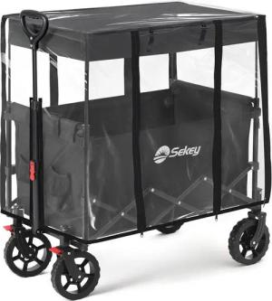 Sekey Bollerwagen Sekey Bollerwagen Regenschutz für Bollerwagen Faltbar mit Dach, Hochwertiger Reißverschluss, Hornverschluss, umweltfreundliches EVA.