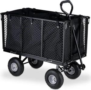 relaxdays Bollerwagen Hoher Handwagen für den Garten