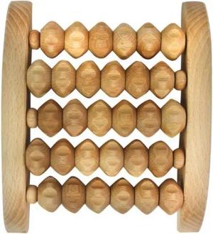 mitienda Massagegerät Fußmassagegerät aus Holz klein mit Rollensträngen