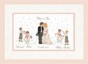 Le Bonheur des Dames Kreativset Le Bonheur des Dames Kreuzstich Set "Hochzeit", Zählmuster, 25x14cm, (embroidery kit by Marussia)