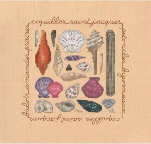 Le Bonheur des Dames Kreativset Le Bonheur des Dames Kreuzstich Set "Muscheln", Zählmuster, 13x14cm, (embroidery kit by Marussia)