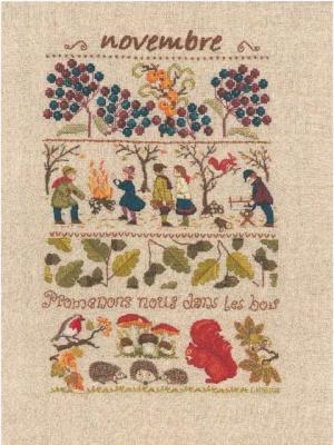 Le Bonheur des Dames Kreativset Le Bonheur des Dames Kreuzstich Set "November", Zählmuster, 18x28cm, (embroidery kit by Marussia)