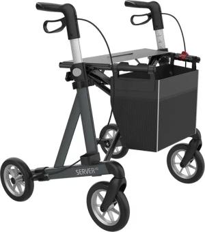 Rehasense Rollator Server HD - Heavy Duty Rollator Leichtgewicht Rollator XXL, Griffe 10-fach höhenverstellbar, Bis zu 200 kg belastbar, 8kg leicht