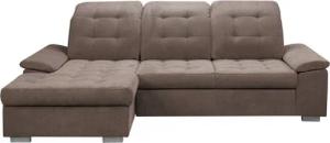 WERK2 Ecksofa Carmen, aktuelle Sitz- und Rückenheftung, Breite 261cm, L-Form, Sofa, Eckcouch mit Schlaffunktion, Bettkasten, Sitztiefenverstellung