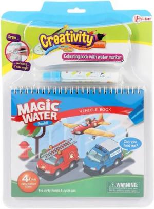 Toi-Toys Spiel Fahrzeuge Wassermalbuch mit Wasserstift und vier Entdeckerszenen zum