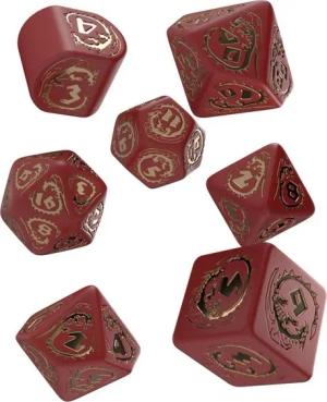 Q-Workshop Spiel, Dragons Modern Dice Set Red-Gold (7)