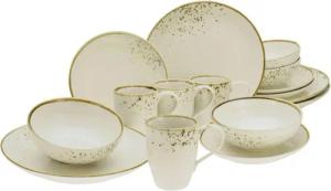 CreaTable Kombiservice Nature Collection (16-tlg), 4 Personen, Steinzeug, Reaktivglasur, jedes Stück ein Unikat