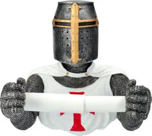 Figuren Shop GmbH Toilettenpapierhalter Toilettenpapierhalter - Kreuzritter - Klopapierhalter - Mittelalter