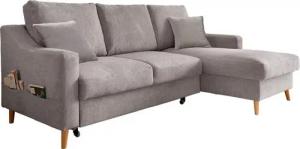 INOSIGN Ecksofa Valentina L-Form, 2 Zierkissen, mit Seitentasche, ausziehbarer Liegefläche, Bettkasten