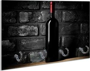 Wallario Handtuchhalter Rotwein-Flasche am Abend, aus Glas mit 4 Metallhaken