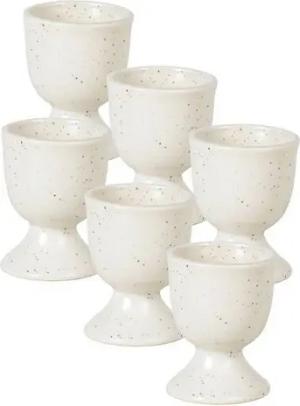 Broste Copenhagen Geschirr-Set NORDIC VANILLA Eierbecher 6,5cm Set6, Steingut