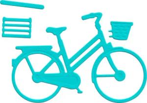 FINDit Motivschablone Stanzschablone Fahrrad mit Korb, 4 Teile
