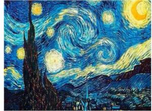 VBS Malvorlage Malen nach Zahlen Van Gogh Sternennacht, 40 cm x 50 cm auf Keilrahmen