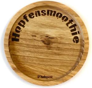 holzpost GmbH Getränkeuntersetzer Holzuntersetzer "Hopfensmoothie", Untersetzer aus massiver Eiche