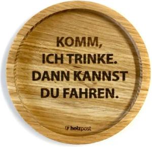 holzpost GmbH Getränkeuntersetzer Holzuntersetzer "Fahren", Untersetzer aus massiver Eiche