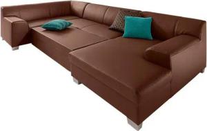 DOMO collection Wohnlandschaft Amando in vielen Bezugsvarianten, auch in Leder, komfortabel, U-Form, wahlweise mit Bettfunktion, fester Sitzkomfort, frei im Raum stellbar