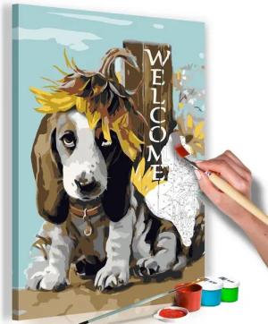 Artgeist Malen nach Zahlen Dog and Sunflowers