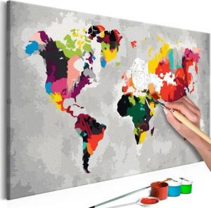 Artgeist Malen nach Zahlen Weltkarte (Helle Farben)