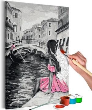 Artgeist Malen nach Zahlen Venedig (Mädchen in einem rosa Kleid)