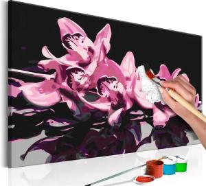 Artgeist Malen nach Zahlen Rosarote Orchidee (schwarzer Hintergrund)