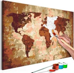 Artgeist Malen nach Zahlen Weltkarte (Erdfarben)