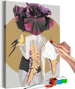 Artgeist Malen nach Zahlen Parrot Woman