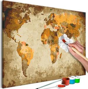Artgeist Malen nach Zahlen Brown World Map